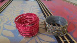 Set of Red and Grey Bangles