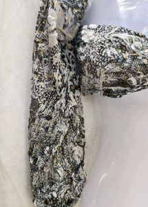 44209. Sheer Floral Print Long Sleeve Crop Top