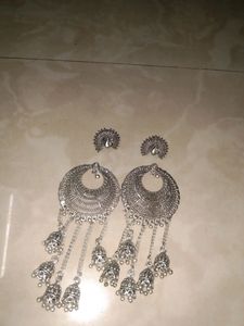 Long Hanging Jhumka + Small Earring