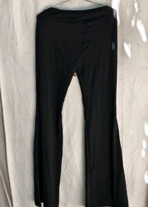 Black Flared Pants with Chain Detail