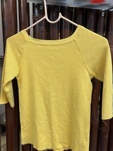 Yellow Striped Knit Top