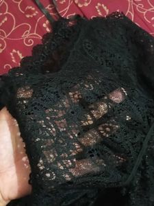 Black Lace Spaghetti Strap Dress