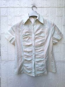 Korean Pinterest Classic Stripped Ruffled Shirt