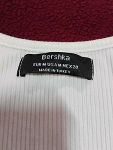 Bershka White Long Sleeve Top (Made in Turkey)