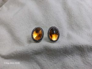Elegant Amber Style Resin Stud Earrings