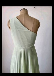 Elegant One-Shoulder Pleated Midi Dress