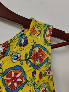 Yellow Floral Print Kurta