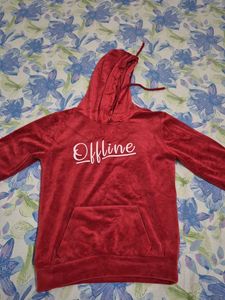 Red Offline girls Hoodie