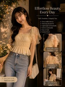 Sheer Ruffle Crop Top