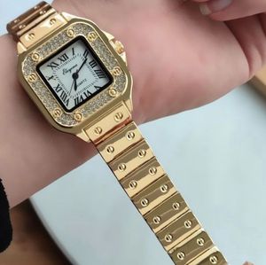 Elegant Gold Watch with Crystals
