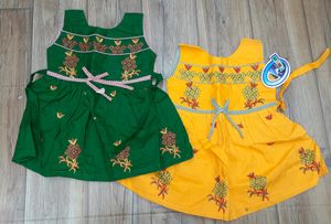 Frock With Thread Work 🧚‍♀️ ( Pack Of 2 )