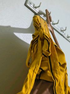 Yellow Striped Tie-Sleeve Top