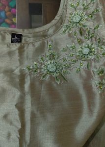 Embroidered Stitched churidar Set with Dupatta