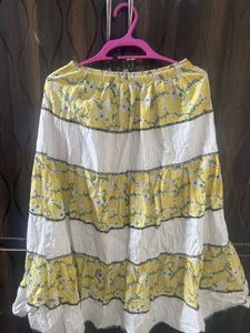 Boho Tiered Yellow Floral Skirt