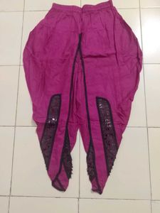 Elegant Black Kurta with Pink dhoti salwar.