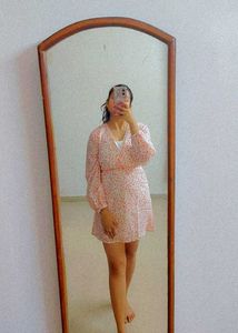 Flowy Floral Print Mini Dress