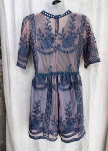 1208. Boho Lace Embroidered Mini Dress romper