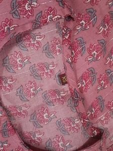 Ethnic Kurta Set - Pink Floral Print
