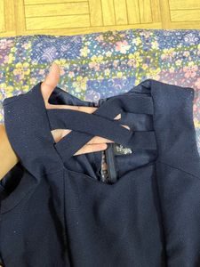 Navy Blue Striped Maxi Dress