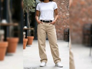 Khaki Baggy Fit Pants