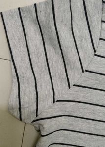 Elegant Grey T-Shirt Midi Dress