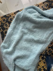 Baby Blue Fuzzy Knit Cardigan