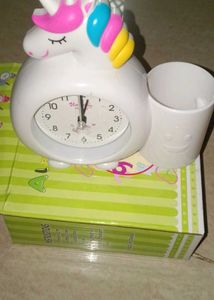 Cute Unicorn Alarm Clock with Pen Holder