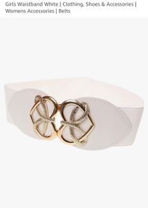 Stylish White Elastic Waist Belt