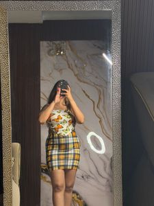 combo Cute Butterfly Print top with skirt