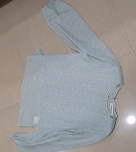 Olive Light Blue Georgette Top
