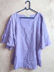 Cute Lavender Bell Sleeve Top Oversized