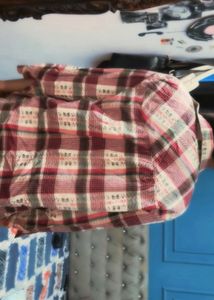 Pink &amp; White Checked Oversized Shirt – Casual Stre