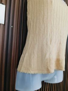 Women's Cream Ribbed Spaghetti Strap Tank Top