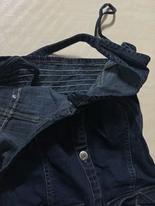 halter neck denim dress