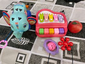 Baby Toys - Elephant Pull Toy & Piano