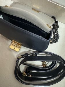 Chic Black Shoulder Bag with Chain Strap