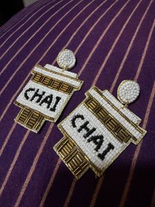 Cute Chai Cup Beaded Earrings