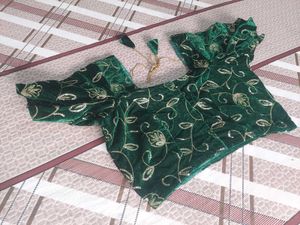 Green Embroidered Blouse