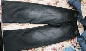 Black wide leg baggy jeans