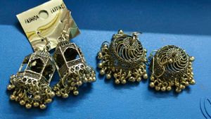 Oxidized Jhumka Earrings