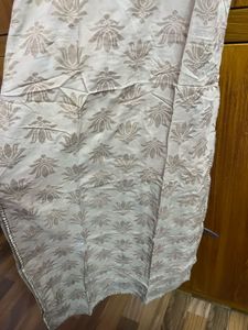 Elegant Beige Floral Printed Kurti Trouser &amp; Dupat