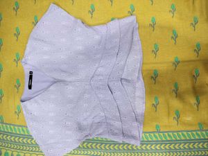 Lavender Eyelet Cropped Top