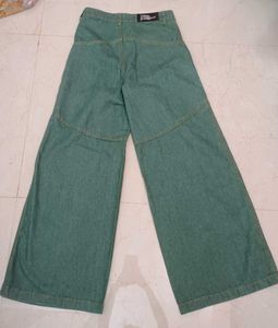 made in Turkey Wide Leg baggy Jeans green