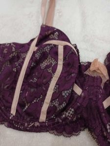Elegant Purple Lace Bra