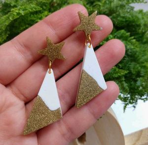 Sparkle Star & Triangle Earrings