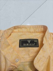Hamercoop Men's Mandarin Collar Textured Shirt