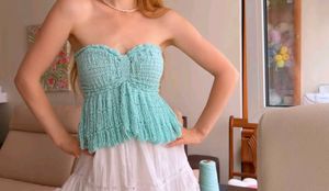 Crocheted Peplum Top
