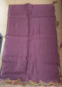 Lavender Saree Yellow Floral Blouse