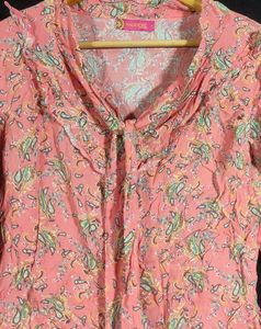 Salmon Floral Printed Top (Woman)