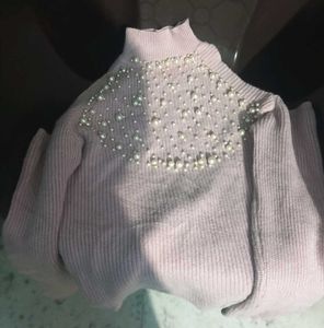 Pink Pearl Embellished Sweater